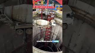 Concrete Truck Lowered Into a Massive Underground Project! #viral #automobile #concrete