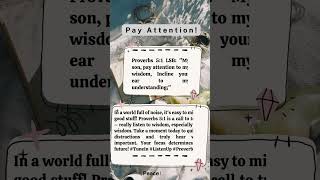 Wisdom Challenge | Daily Memory Verse | Proverbs 5:1  #quotes #meditation #scripture #proverbs
