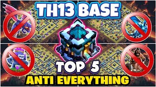 TOP-05 PRO TH13 WAR, TROPHY AND CWL BASE WITH LINK + BONUS VIDEO ||TH13 ANTI EVERYTHING || TH13 2025