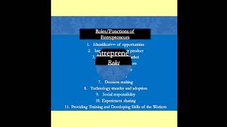 roles/ functions of an entrepreneur #commerce #business #shorts #bbaclasses