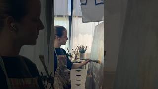 Working on a new large cityscape painting