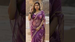 In Purple 💜 Chiffon Saree #shorts #shortsfeed #shortfeed #trending #viral #saree #ai #aiart