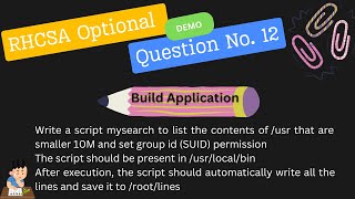 RHCSA demo optional questions 12