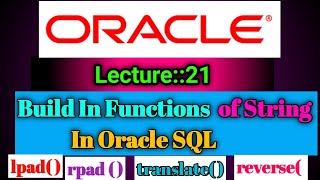 Oracle Lecture [21] On String's Build in functions in Oracle SQL || Smart Java Developer||
