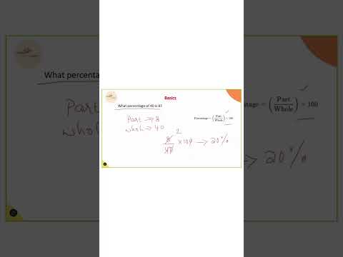 Quick Math Hack! 🤯 Learn to Find Percentages Using Part & Whole in Seconds! 🔢✨ #MathMadeEasy