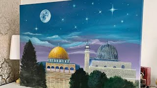 #shorts | Masjid Al Aqsa painting 🇵🇸 #islamicart #ramadan2022