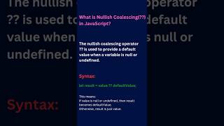 Avoid This Common JS Mistake – Use ?? Instead! #JavaScript  interview questions #shorts #trending