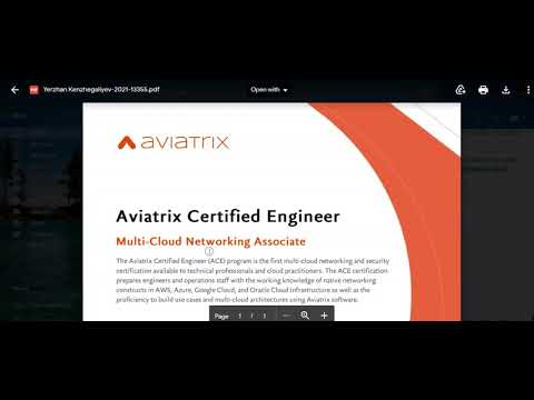 I m aviatrix certified associate now! program ACE from Aviatrix