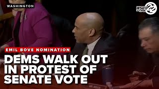 Democrats walk out of Senate Judiciary Committee vote in protest of Trump nomination