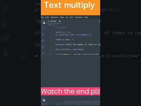 ⌨🌟🎃Text Multiply in Python Python Shorts  #shorts #subscribe #yotubeshorts #python #subscribe