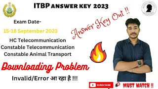 ITBP Answer Key Downloading Problem 2023