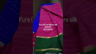 Pure CSG zari Mysore silk || Ananyaa || #ananyaa #saree #printed #silksaree #pure #shorts
