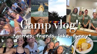 Camp vlog!⛺️🌲🔥*games, friends, lake, funny*
