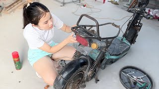 18-Year-Old Genius Girl Repairs Electric Bike’s Broken Brakes and Cracked Storage Compartment