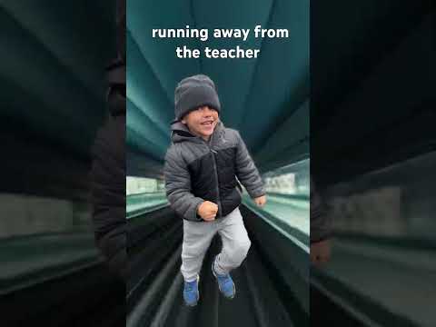 Running away from the teacher #funnyvideo #mybrother