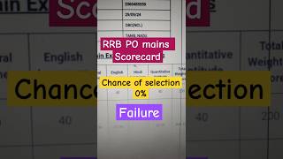 RRB PO MAINS scorecard 2024🤔 #rrbpo #scorecard #bankexam #ibps #tnbanking @tnbanking