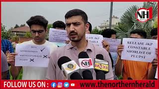 Press Conference by JKPSI (JKSSB) aspirants at Hari Singh Park, Jammu.