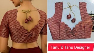 Simple and Easy Blouse Back Neck Design Cutting and Stitching | Back Neck Blouse Design..