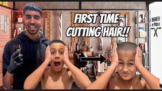 MY FIRST TIME CUTTING HAIR!