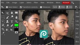 Photoshop on smartphone 📱  Skin smoothing By Photopea Application || Face Retouching in Photopea