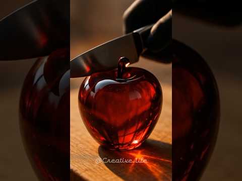 Satisfying Red Apple ASMR Slice 🍎 | Relaxing & Viral Fruit Cutting Sound 🔪 #shorts