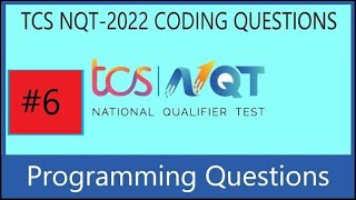 TCS NQT Coding Questions | TCS NQT Preparation | TCS NQT 2022 | TCS NQT Programming Questions | #6