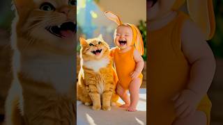 enjoy the pad🐈💨🙄😂 AIVideo#FunnyAI#CatAndBaby#AICatFart #PetComedy#OrangeCatVibes