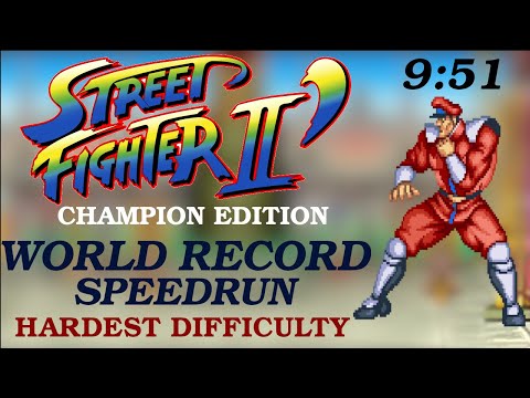 M.BISON Speedrun NEW World Record Hardest Difficulty 9:51 Street Fighter II Champion Edition NEW WR