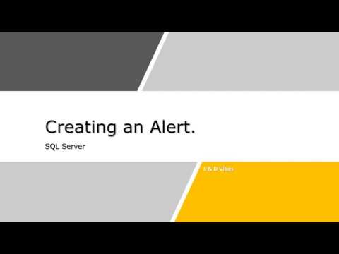 Creating an Alert in SQL Server #sqlserver