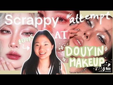 attempt at douyin makeup with monolids | using what I have