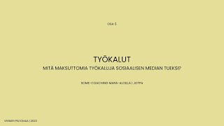OSA 5, TYÖKALUT