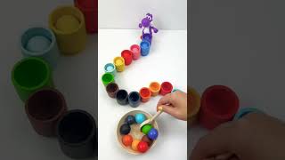 Satisfying color sorting Marble ASMR #satisfying #asmr #marble #stem #diy #run #shorts #wooden