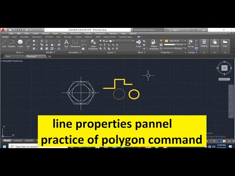 AutoCAD - line properties pannel and practice of polygon command