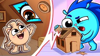 Inside the Tiny Dollhouse! 🏠🧸 Cardboard World | Funny Kids Songs 🐱🐨🐰🦁 And Nursery Rhymes by Baby Zoo