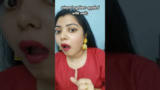 Winged eyeliner with nails💅New hack unlocked 🔓#shorts #shortvideo #viralvideo #trending #hack #new