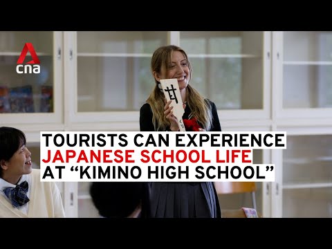 Tourists experience Japanese school life at repurposed high school