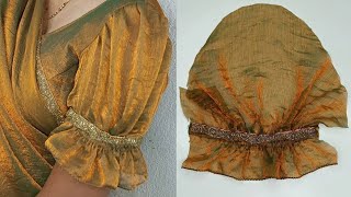 Trending Viral Sarees sleeves designs cutting and stitching . Gauri Rawal