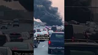 Section of I-95 in Philadelphia collapses after tanker truck fire #shorts
