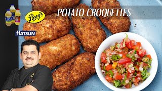 Potato croquettes | Easy starter | Evening time snacks | Chef Venkatesh Bhat | lunch box snack