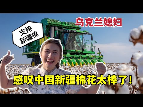 It is too shocking to see cotton in Xinjiang in China!烏克蘭媳婦：中國不愧是農業大國，近距離看新疆棉採摘太震撼了