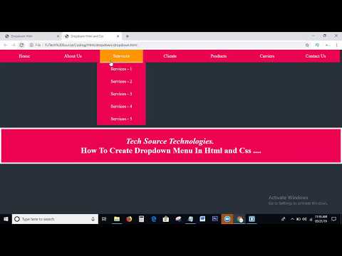 Dropdown Menu In Html Css | Dropdown Menu | Html Css Drop down Menu