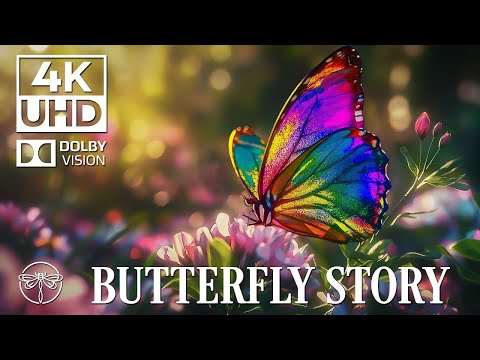 Wonderful Colors of BUTTERFLY🌿🦋 4K Nature Relaxation Film & Relaxing Music • 4K Video UHD
