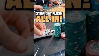 STRAIGHT FLUSH for $2,300⁉️🤯 #poker #shorts