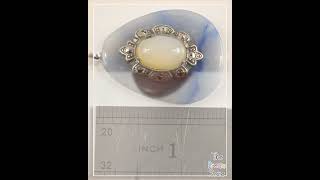 Triple Gem ~ Agate/Moonstone/Marcasite + 18" Sterling Silver Necklace