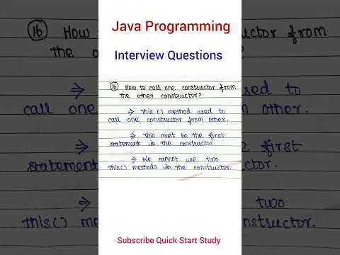 Java Interview Question & Answer | this( ) method in java #java #programming