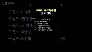 유튜버 광고 수익 공개
