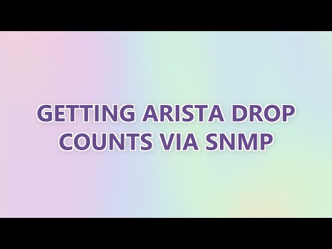 Getting Arista drop counts via snmp