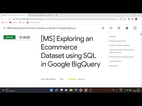 MS Exploring an Ecommerce Dataset using SQL in Google BigQuery | Qwiklabs