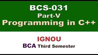[Part-V] BCS-031 Solved Question Paper [BCS-031 Important Questions] BCS-031 Previous Question Paper