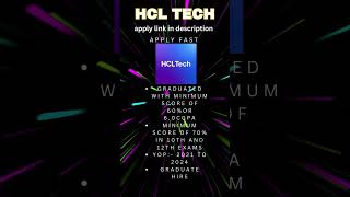 HCLTech New Hiring Announced | 2021, 2022, 2023, 2024 BATCH Eligible |Hiring Through Microsoft Form